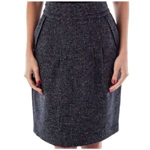 CAbi 738 Blair Straight Tweed Skirt Wool Blend With Pockets Women's Sz 4